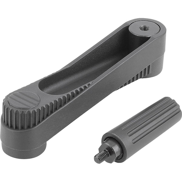 Crank Handle Size:2 Reamed Hole With Slot D2=10, A=100, H=107, 1 Thermoplastic, Revolving,